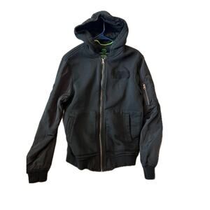 Theory Wear Zip Up Black Hoodie Mens L